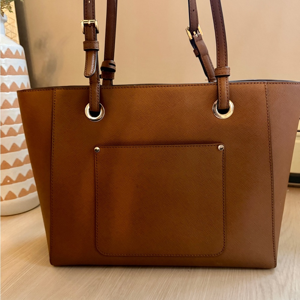 Michael Kors Cognac Saffiano Leather Tote with Gold Hardware - Picture 3 of 6